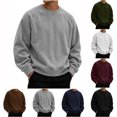 thumbnail image 6 of Chiccall Mens Corduroy Sweatshirts Crewneck Long Sleeve Pullover Casual Loose Athletic Sweatshirts, 6 of 6