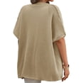 thumbnail image 5 of Women Oversized Cardigan Sweaters Short Sleeve Button Down Casual Lightweight Loose Knit Cardigans, 5 of 6