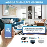 Technical Pro WIFI Enabled 16 Inch Standing Fan with Oscillating Feature, Voice Control and Smart Home App (Black)