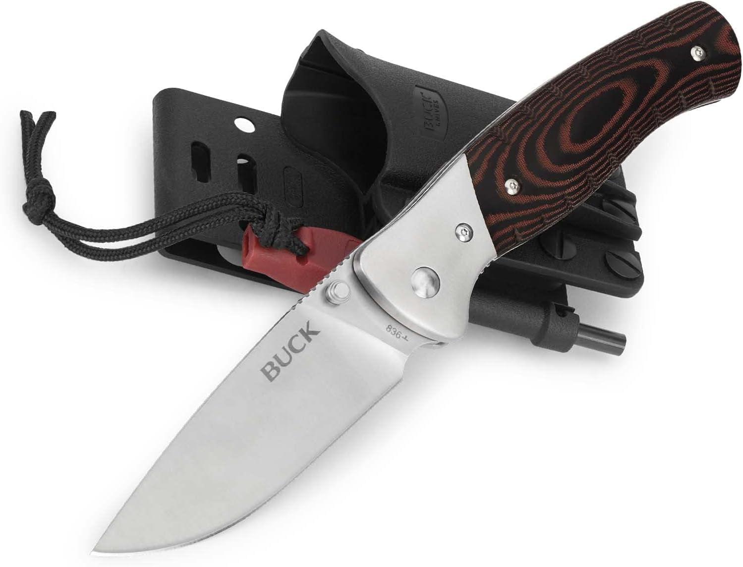 Buck Knives 836 Folding Selkirk Outdoor Knife, Sheath with Fire Starter & Whistle, 7.5 oz