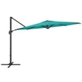 thumbnail image 3 of CorLiving 11.5ft Deluxe Tilting and Rotating Offset Patio Umbrella with Aluminum Frame and Durable Canopy, Turquoise, 3 of 11