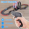 thumbnail image 4 of Slot Car Race Track Set, 19ft Electric Track with LED Lights and 4 Slot Cars, 2 Hand Controllers and Racing Game Lap Counters, Set Features Loop, Tur, 4 of 9