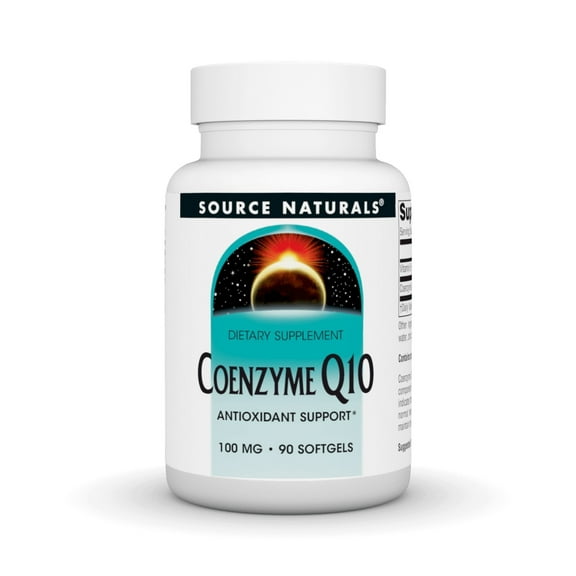 Source Natural Coenzyme Q10 Antioxidant Support 100 mg For Heart, Brain, Immunity, & Liver Support - 90 Softgels