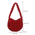 thumbnail image 4 of Bolso de nube para mujer, bandolera informal de nailon acolchado de gran capacidad (rojo), 4 of 8