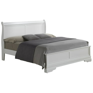 Passion Furniture PF-G3190E-FB3 Louis Philippe Panel Bed, White - Full Size