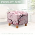 thumbnail image 3 of SCRAWLGOD Butterfly Plum Blossom Print Pink Square Ottoman Cover, Stretch Square Ottoman Covers Slipcover, Cover for Storage Stool, Footstool Protection for Living Room, 3 of 7