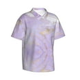 thumbnail image 3 of Xecao Lavender Glitter Foil Stripes print Hawaiian shirt - a stylish short-sleeve button-down for men, perfect for casual beach and tropical outings., 3 of 9