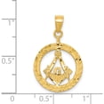 thumbnail image 5 of 14K Yellow Gold Masonic Symbol In Wreath Pendant (25.21 X 16) Made United States k6116, 5 of 6