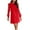 Red, variant on Antinious Women Long Sleeve Solid Crew Neck Frock Dress Mesh Sheer Polka Paneled Mid Calf Evening Dress,Birthday Dresses for Women,Women Party Dress,Black,L