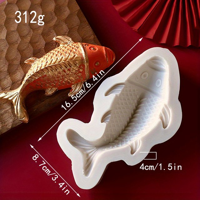 3D Silicone Lucky Carp Goldfish Candy Mold - Perfect for Baking, Decorating, and Kitchen Accessories!