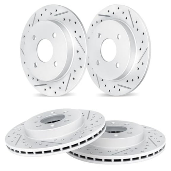R1 Concepts Drilled and Slotted Carbon Coated Disc Brake Rotor Set WBPN2-76077