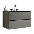 thumbnail image 6 of FFZ Tia 30" Wall Mount Space Grey Bathroom Vanity With Ceramic Sink With Three Faucet Holes, Large Storage Floating Bathroom Vanity For Modern Bathroom,Pre-Assembled, 6 of 6