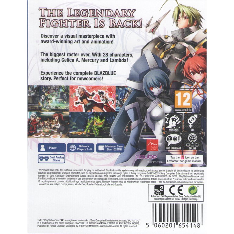 Jeu PS3 BlazBlue Chronophantasma Extend - Neuf Sous Blister