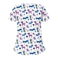 thumbnail image 2 of Set Scrub UDAUDU con estampado animal, cuello en V, manga corta y bolsillos, 2 of 3