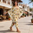thumbnail image 5 of DISNIMO Rooster Sunflower Print Kaftan Dress for Women V Neck Batwing Sleeve Kaftan Maxi Dresses Lightweight Swimsuit Coverups Plus Size Summer Long Cover up for Bathing Suit, 5 of 7