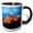 Black/White, variant on 3drose, Spain, Segovia. Alcazar Castle at Sunset., 11oz Two-tone Black Mug