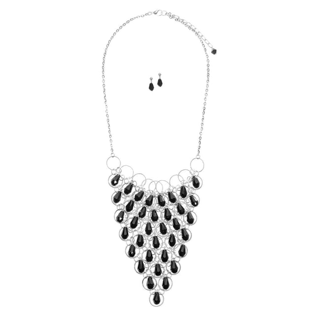 Collar y Aretes MAGG Crystal Drops Net