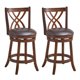 thumbnail image 1 of Taburetes de bar COSTWAY giratorios 360° con marco de madera de caucho (2), color marrón, 1 of 8