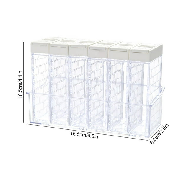 CEHVOM 6ps/Set Seasoning Bottle Box Jar Condiment Storage Container Rack Herb Spice Jar