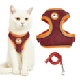thumbnail image 1 of Feelers Pet Cat Dog Harness and Leash for Walking, Soft Adjustable Vest Harnesses, L, Red, 1 of 7