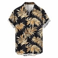 thumbnail image 4 of Men's Shirts Short Sleeve Button Down Lapel Hawaiian Floral Print Tops Summer Casual Lightweight Comfortable Mens Dress Shirts Black L, 4 of 5