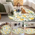 thumbnail image 6 of Round Area Rug 4ft,Summer Yellow Lemon Green Leaf Washable Carpet Non-Slip Runner Accent Rugs Indoor Floor Mat for Bedroom Living Room Decor,Farmhouse Fruit Plant, 6 of 9