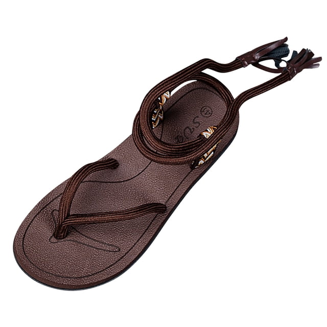 Sandales pour Hommes Été Couple Mode Corde Imprimée Sangle en Chevrons Chaussures de Plage Extérieures Confort et Style