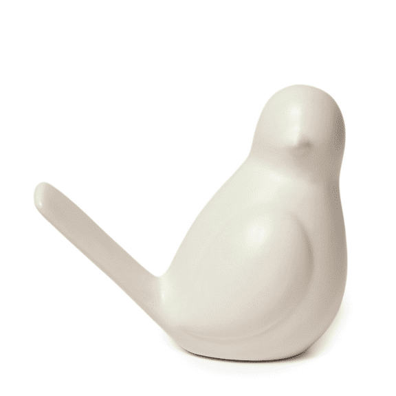 Mainstays Vanilla Dream Ceramic Tabletop Bird Statue Ornament Decoration