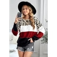thumbnail image 3 of Women's Sweaters Casual Long Sleeve Crewneck Color Block Patchwork Pullover Knit Sweater Tops, 3 of 6