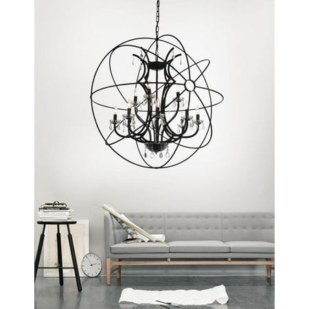 

12 Light Up Chandelier with Brown finish