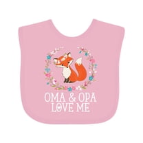 Inktastic Oma and Opa Love Me Girls Cute Fox Girls Baby Bib