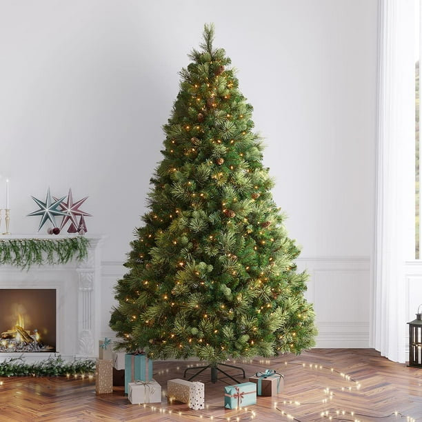 OasisCraft 6ft Pine Christmas Tree with 400 Warm Light - Pre-lit ...