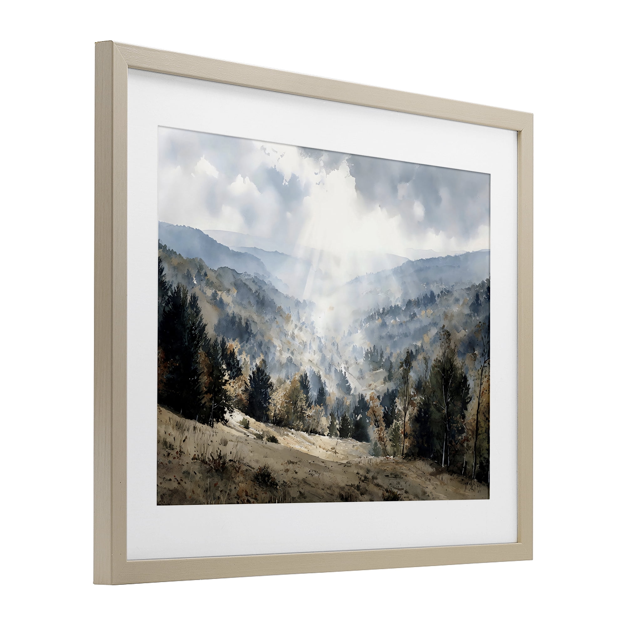 Stupell Industries Sunlit Fall Valley Beams Birch Framed Print Under Glass, design by Franklyn Gregory