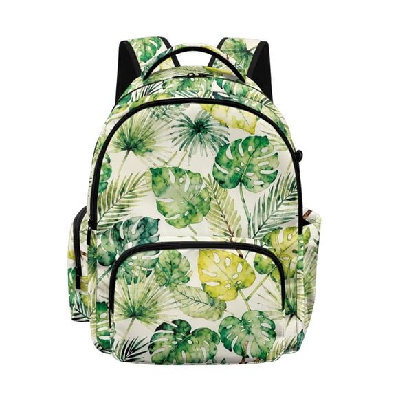 Whosucclay Monstera Leaf Pattern Kids Backpack Casual Lightweight Adjustable Straps Bookbag with Spacious, Kindergarten School Bag for Girls Boys