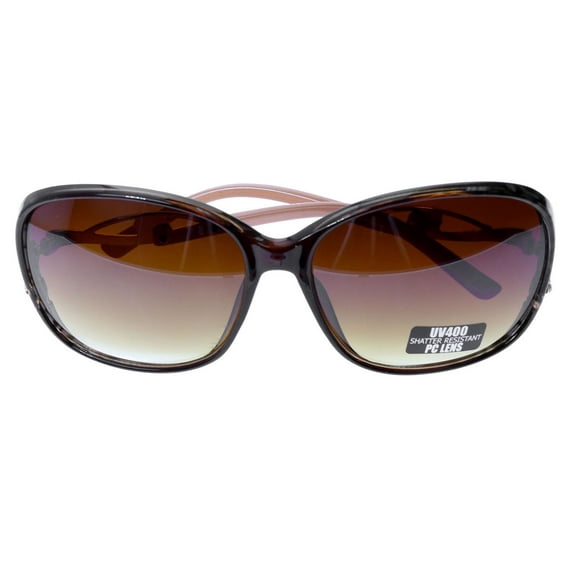 UV protection Shatter resistant Polycarbonate Sport-Sunglasses Brown & Gold-Tone