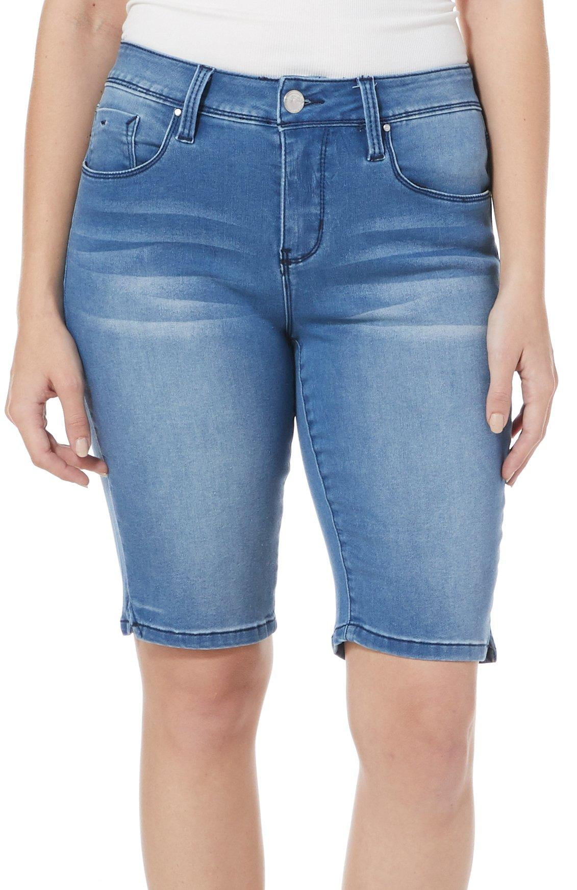 tummy control denim shorts