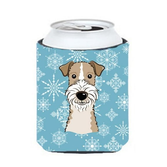Snowflake Wire Haired Fox Terrier Can & Bottle Hugger