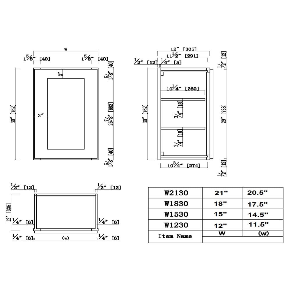 Design House 562298 Brookings Unassembled (Ready-to-Assemble) Shaker Tall Wall Kitchen Cabinet 18x30x12, Espresso