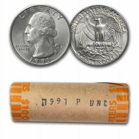 1991-P Washington Quarter 40-Coin Roll BU
