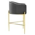 thumbnail image 3 of Modway Savour Tufted Performance Velvet Bar Stool in Charcoal, 3 of 4