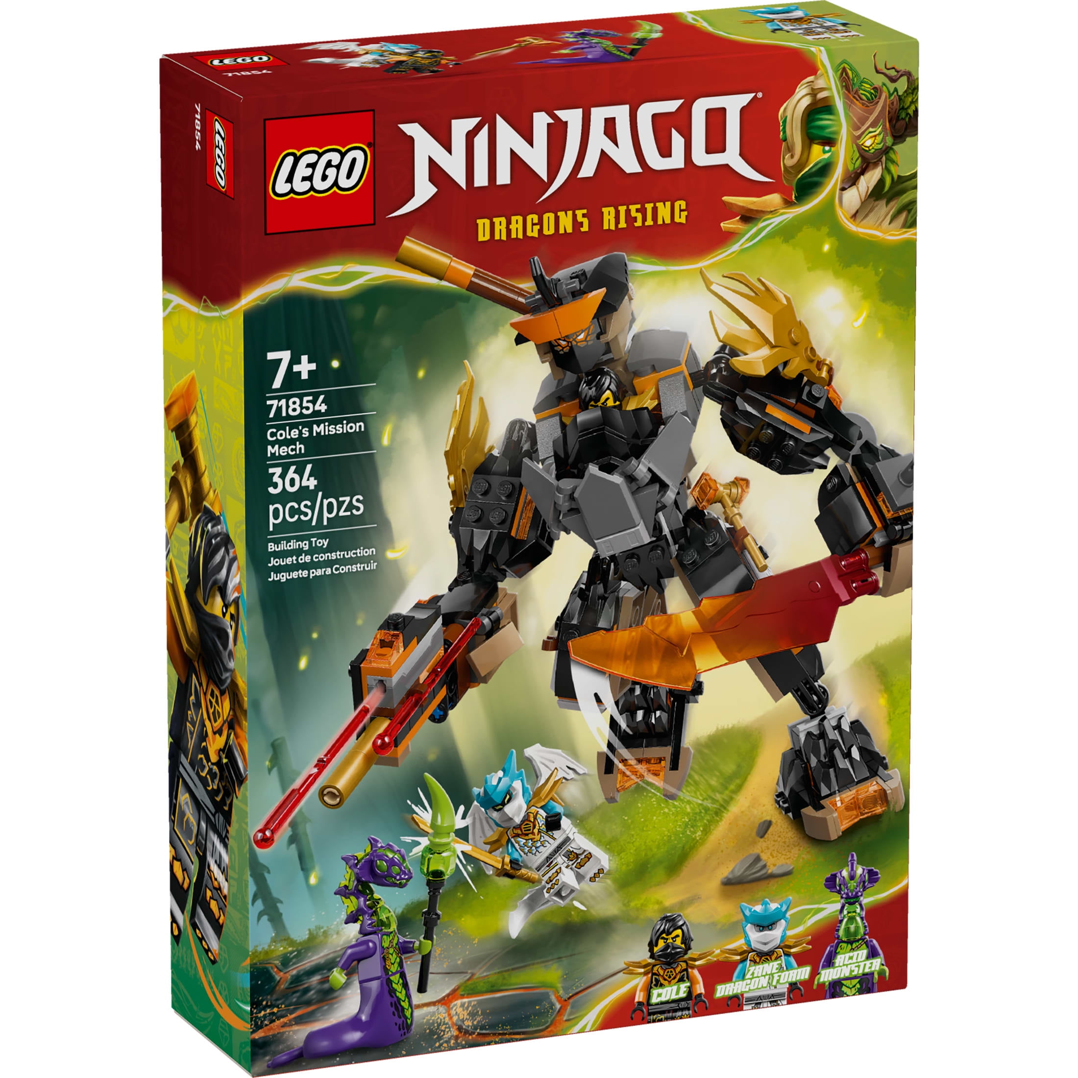 LEGO NINJAGO Cole‚Äôs Mission Mech & Dragon Zane Building Toy