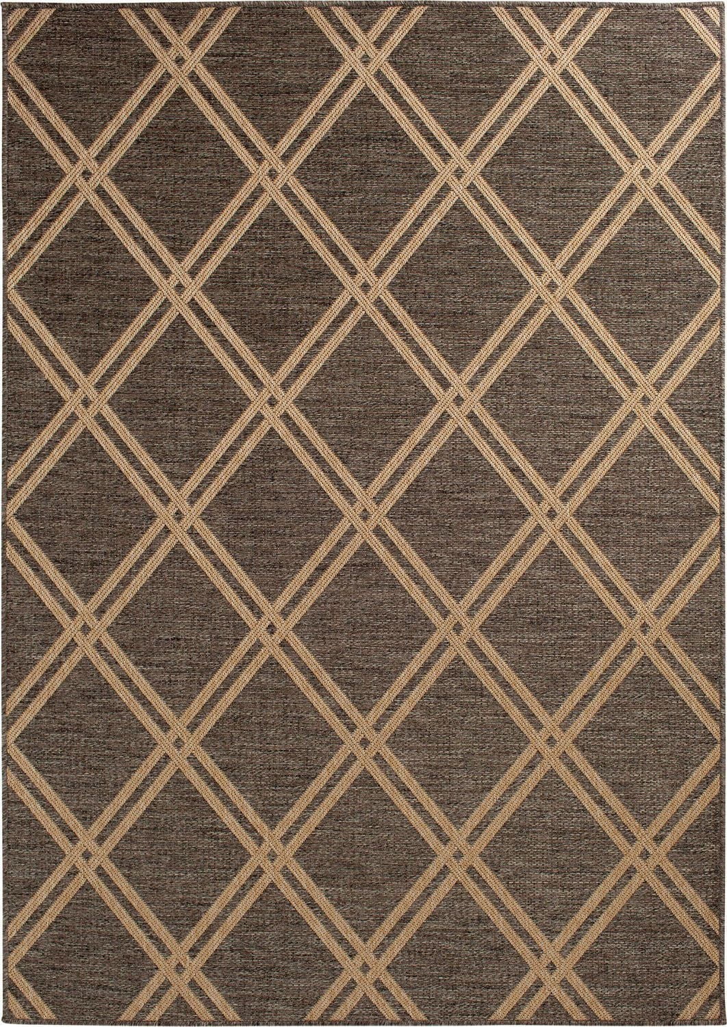 Tapis tissé marron et crème Smithleighs