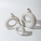 thumbnail image 4 of Set of 2 white ceramic flower vases for decoration, 4 of 5