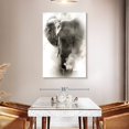 thumbnail image 3 of Elephant Stock Dusty African Elephant Wall Art - Vertical Canvas Wall Art - Living Room Wall Decor - Animal Canvas - White And Gray Decor - 32" x 48", 3 of 8