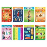 Educational Preschool Posters for Toddlers and Kids Perfect for Children Preschool & Kindergarten Classrooms Teach Body Parts, Family, Food, Fruits, Manners, Clothing, Vegetables and More!
