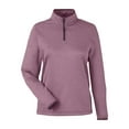 thumbnail image 4 of CORE365 CE73W Women's Venture Heathered Stripe Quarter-Zip Pullover-BURGUNDY/ WHITE-XS, 4 of 6