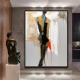 thumbnail image 3 of Large boy portrait handmade abstract oil painting, 100% handmade oil painting, room art office wall painting,61*46cm (24*18) inches,stretched + black frame, 3 of 4