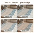 thumbnail image 7 of ODIKA 4'x6' Blue Beige Geometric Handwoven Design Washable Area Rug Intricate Viscose Cotton Patterned Motif Non-Slip, Chair-Friendly, Flatwoven for Home Office, Under Desk, 7 of 7