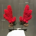 thumbnail image 6 of Mosey Christmas Hairpins Antler Plush Ball Red Berry Santa Hat Plaid Print Pine Cone Anti-slip Lightweight Elastic, 6 of 8