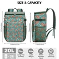 thumbnail image 3 of Bloom Print Floral and Skull Design Backpack Cooler - 20L High Capacity, Long-Lasting Insulation for Summer, 3 of 6